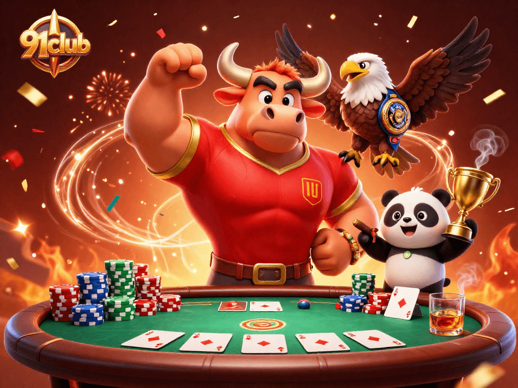 Engage in thrilling gameplay and wins at 91club with our vibrant 3D casino celebration.