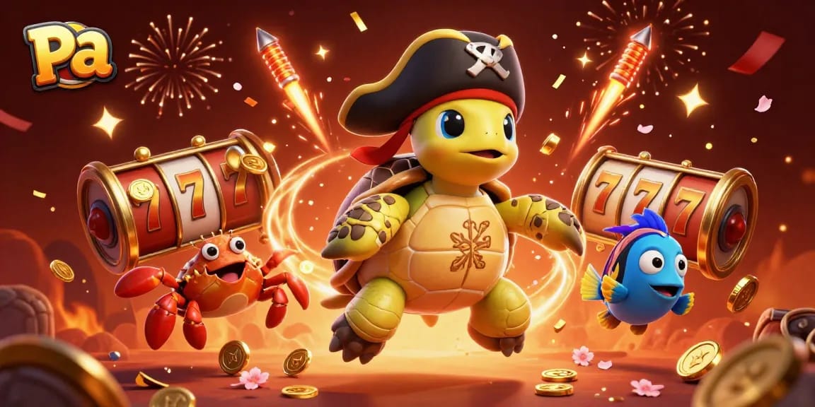 Experience thrilling slot action with the pirate turtle and friends at pa casino.