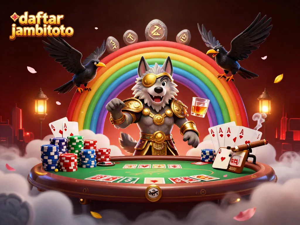 Engage with daftar jambitoto through vibrant 3D casino art featuring Odin and mythical themes.