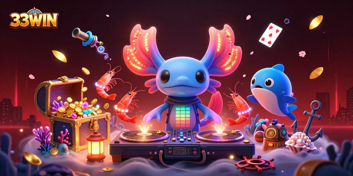 Experience vibrant gameplay at 33WIN with a lively underwater casino scene featuring dynamic characters and exciting elements.