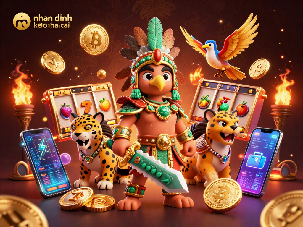 Engage with the vibrant action of nhan dinh keo nha cai as Aztec warriors and crypto elements merge in a dynamic casino scene.