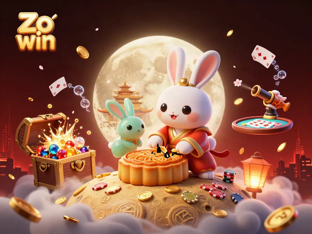 Engage with the exciting Zo win gambling experience, featuring vibrant 3D characters and casino elements.