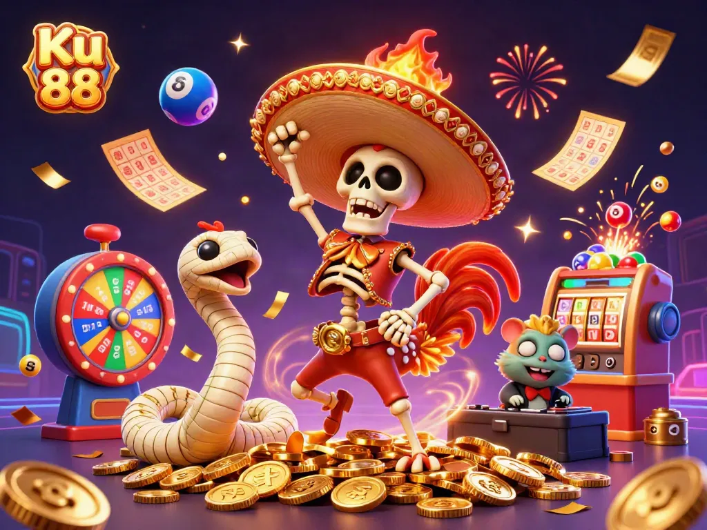 Engage with Ku 88's vibrant celebration of casino excitement featuring rich game elements.