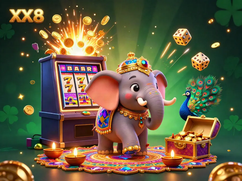 Experience thrilling wins at XX 8 with a colorful jackpot scene full of dazzling casino elements.