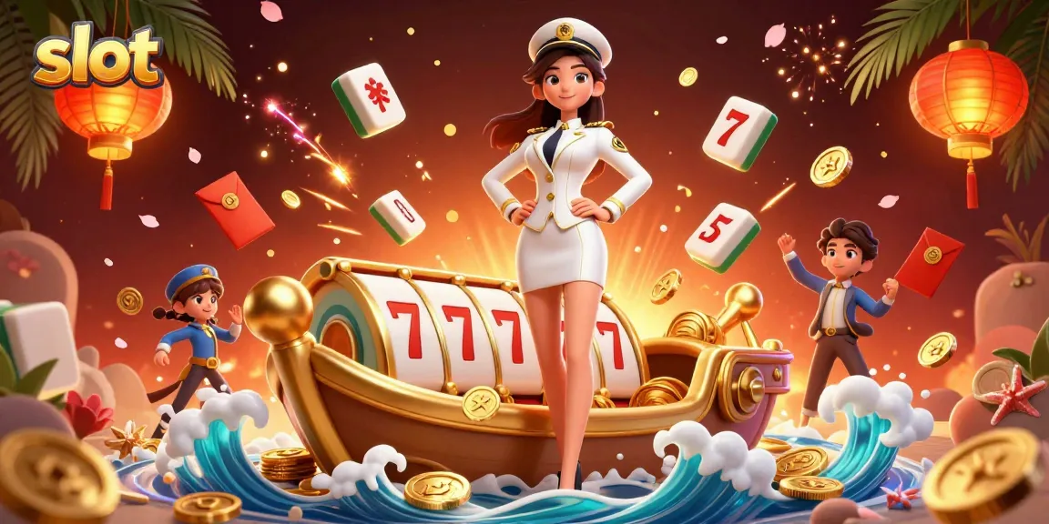 Spin the slot reels with luck at this vibrant 3D casino scene filled with excitement.