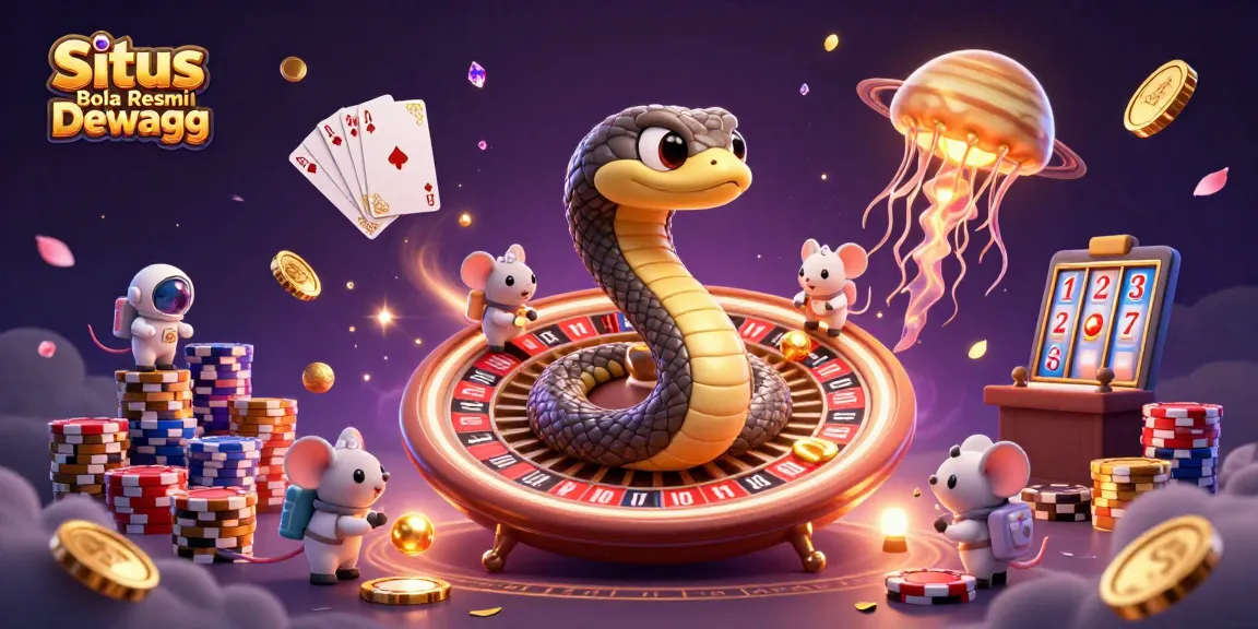 Engage with Situs Bola Resmi Dewagg at this vibrant digital casino scene featuring cosmic betting!