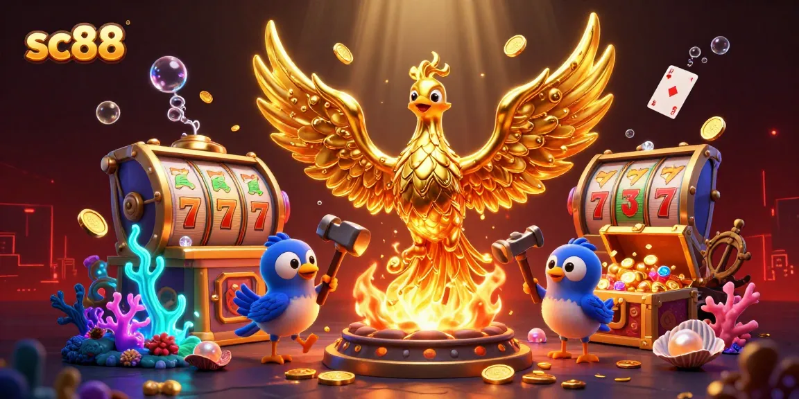 Sc88 captivates with thrilling 3D phoenix and casino elements, highlighting vibrant gaming experiences.