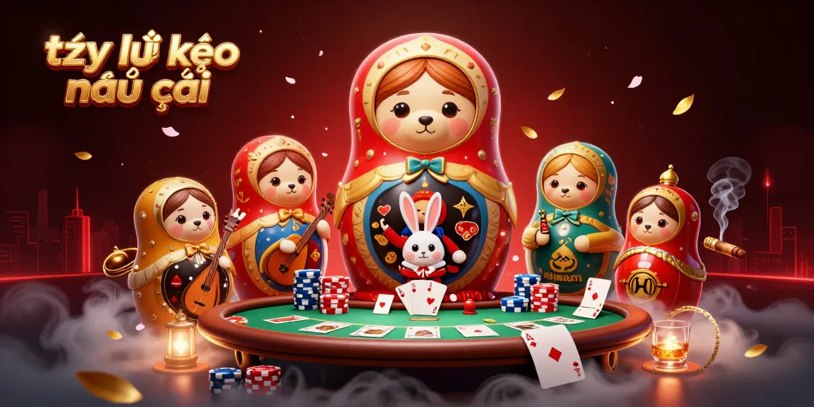 Engage with tỷ lệ kèo nhà cái in this vibrant 3D casino scene featuring animated bears and poker elements.
