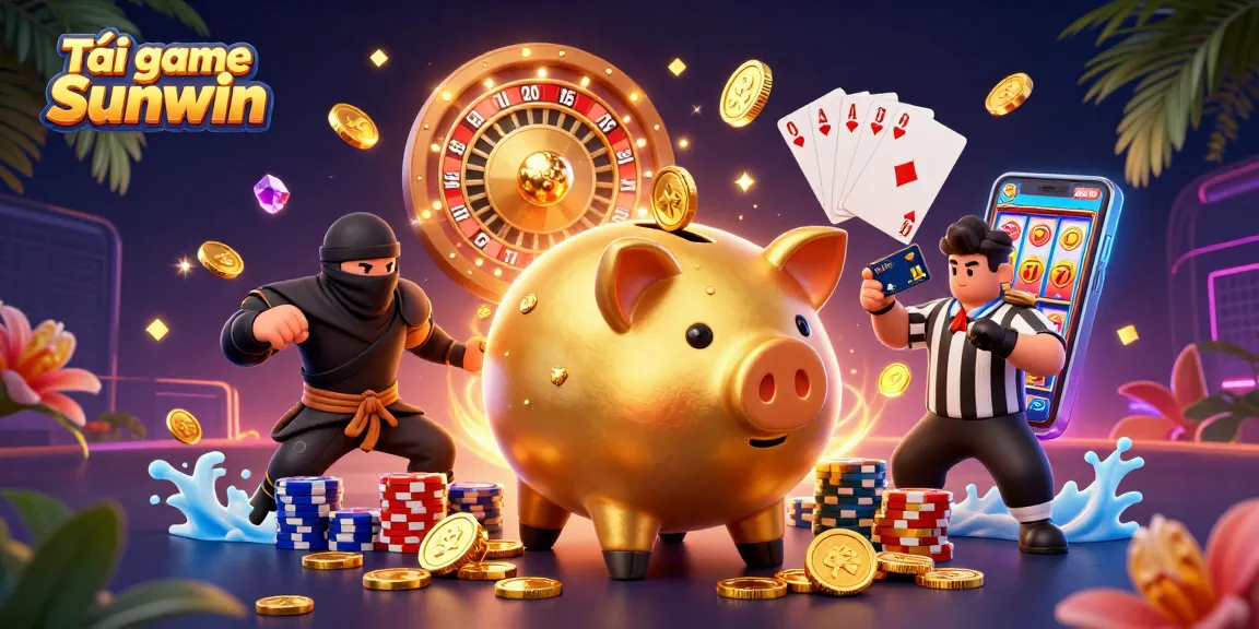Engage in thrilling play and Tải game Sunwin with epic casino illustrations of characters and game elements.