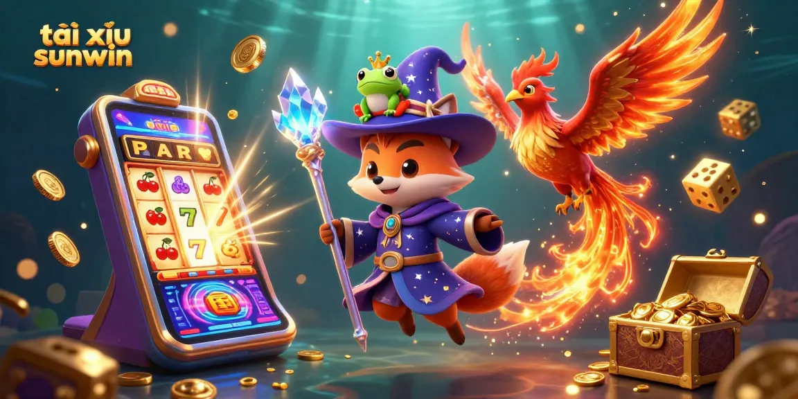 Experience the thrill of tài xỉu sunwin with enchanted characters in a captivating 3D casino illustration.
