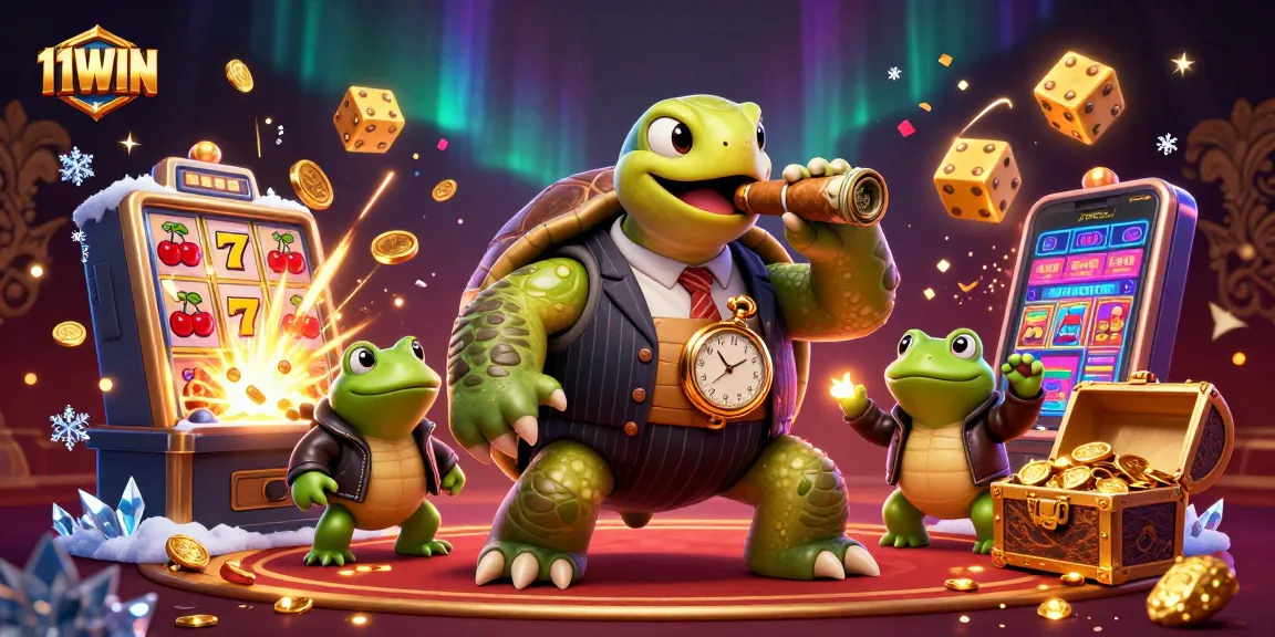 Experience thrilling moments with 11WIN as characters enjoy a jackpot explosion in a vibrant casino scene.