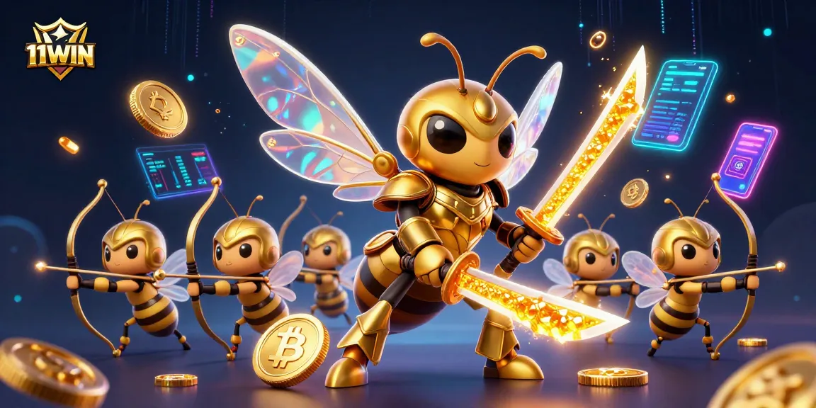 Experience exhilarating gameplay at 11WIN with dynamic 3D illustrations of a samurai hornet and crypto elements
