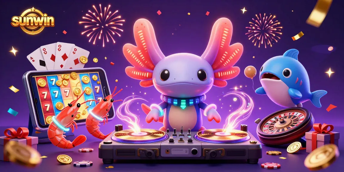 sunwin brings excitement to gamers with a vibrant 3D casino illustration showcasing thrilling slot games.