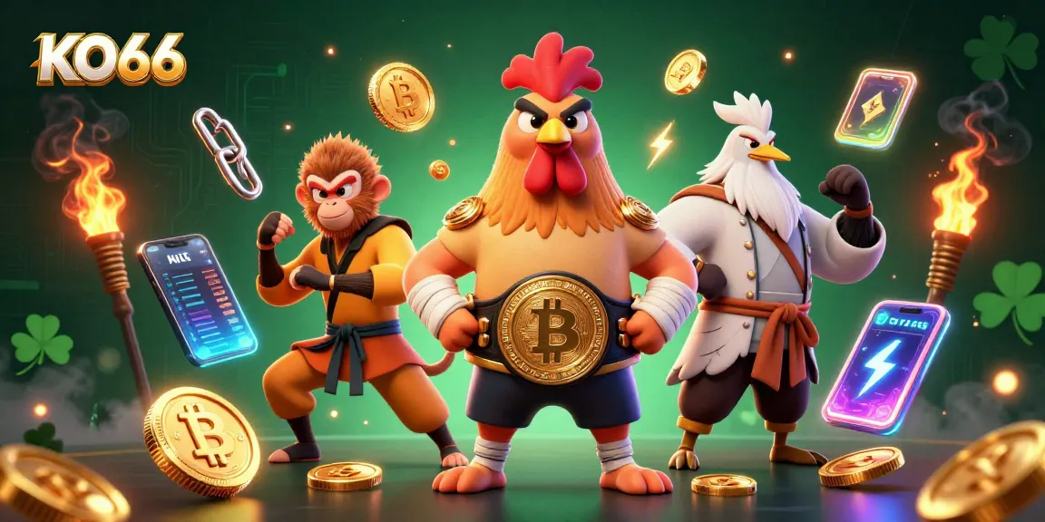 Join the excitement at KO66 with thrilling casino action featuring unique characters and vibrant elements.