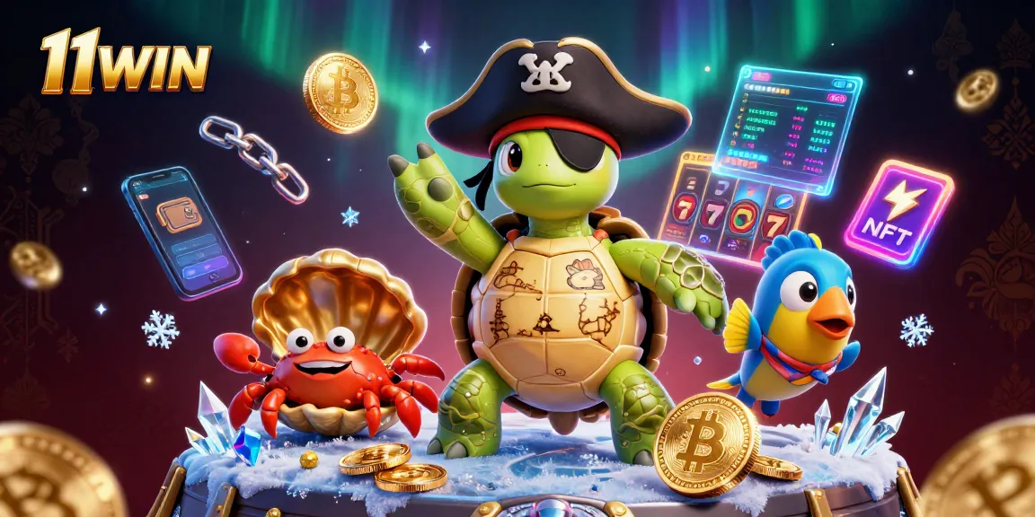 Engage with thrilling slots at 11WIN featuring pirate-themed characters and crypto elements.